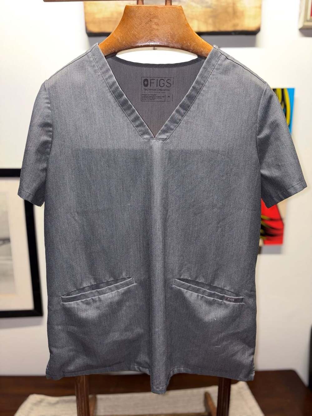 Figs Casma Technical Collection Scrub Top Size M Grey FW1100